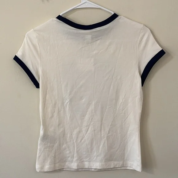 New & Other Stories Cap-Sleeve T-Shirt White Print Small - Picture 7 of 9